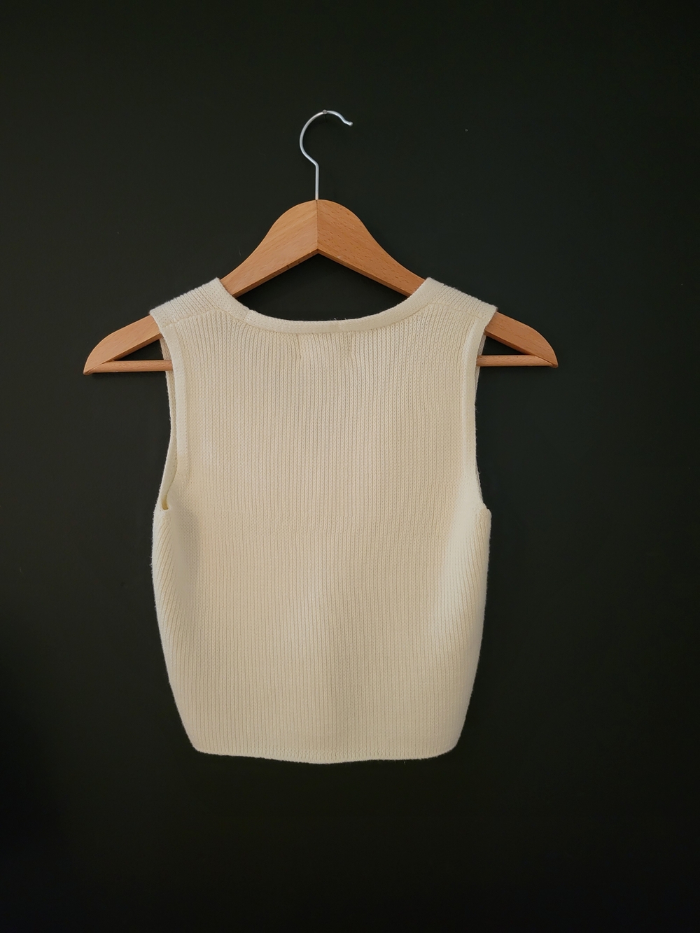 Sincerely Jules Cream Ribbed Button Top - Picture 2 of 4
